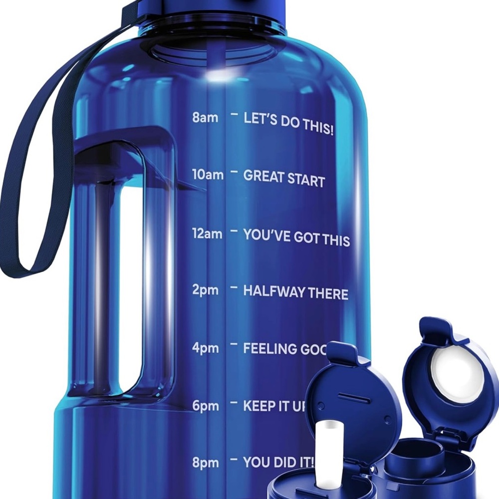 Hydration Tracker Blue Bottle with Motivational Markers